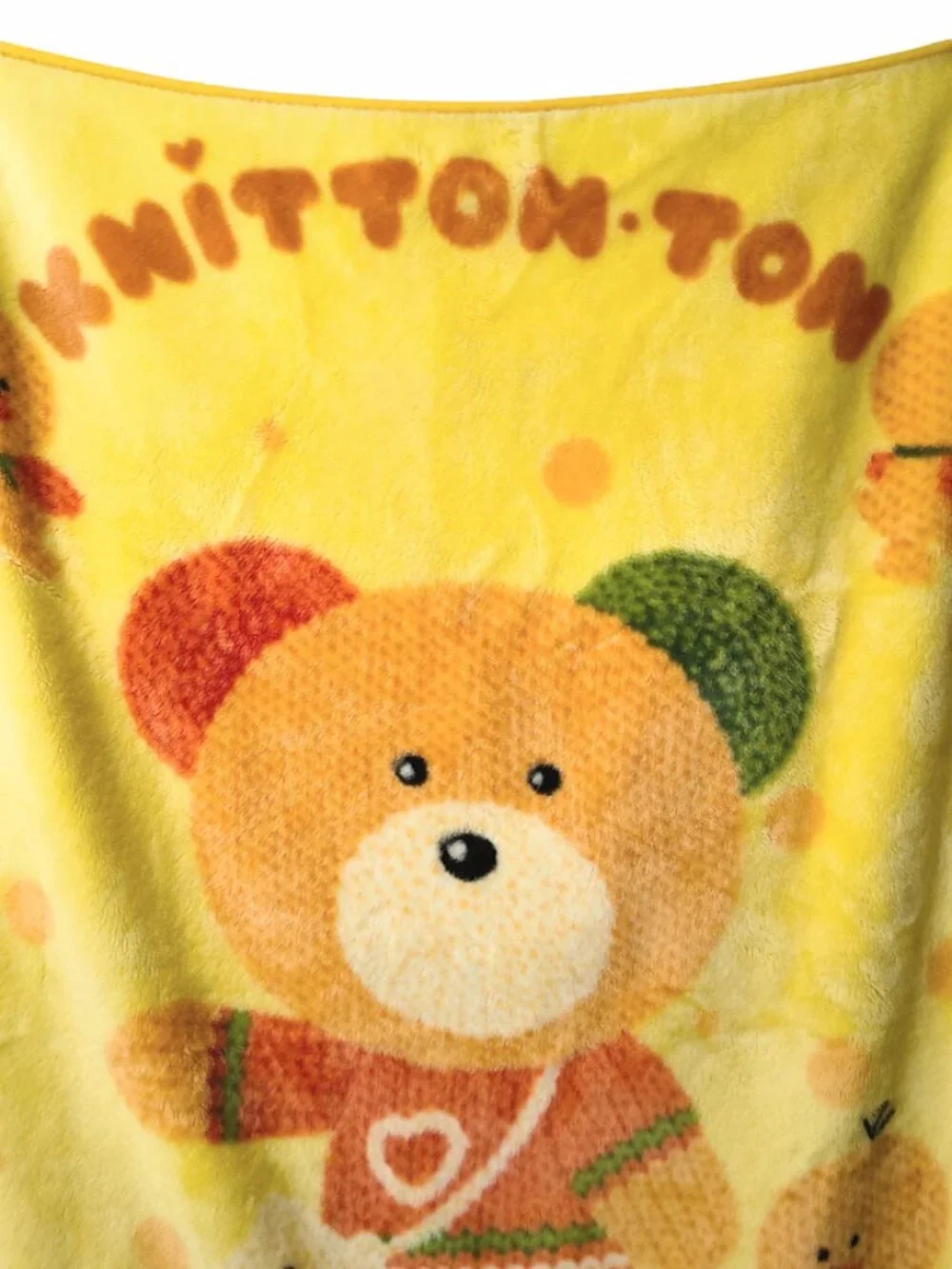 Vintage 1999 Otsu Keori Iroiro Benri Knitton Ton Bear Chick Blanket 37